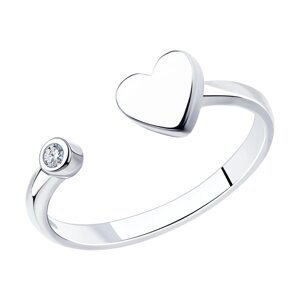 Кольцо SOKOLOV из серебра с сердечком