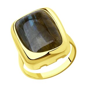 Кольцо SOKOLOV из золочёного серебра с лабрадоритом