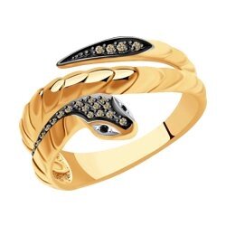Кольцо SOKOLOV из золота с бриллиантами в виде змеи