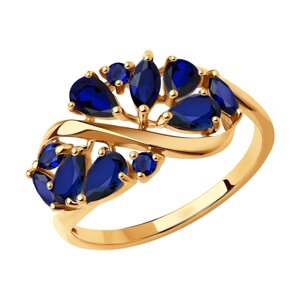 Кольцо SOKOLOV из золота с синими корундами