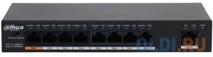 Коммутатор Dahua DH-PFS3009-8ET1GT-96 8x100Mb 1G 7PoE+ 96W неуправляемый