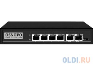 Коммутатор Osnovo SW-20600/A (80W) 6x100Mb 4PoE+ 80W неуправляемый