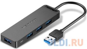 Концентратор Vention OTG USB 3.0 на 4 порта Черный - 0.15м.