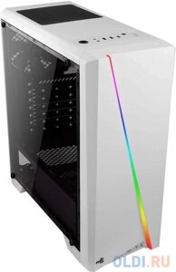 Корпус Aerocool [PGS-V] Cylon White , ATX, без БП, RGB подсветка, окно, картридер, 1x USB 3.0 + 2x USB 2.0, 1х12см вентилятор в комплекте