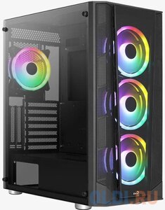 Корпус ATX aerocool PRISM-G-BK-v2 без бп чёрный