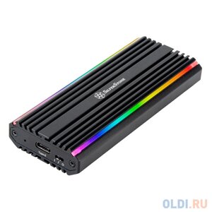 Корпус для HDD/SSD silverstone G590MS13B000010 USB-C 3.2 gen2 10gbps nvme / SATA M. 2 SSD RGB enclosure