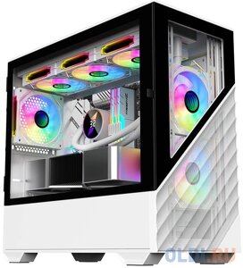 Корпус microATX 1stPlayer DK D7 Без БП белый