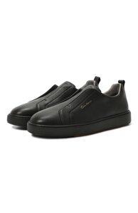 Кожаные кеды Cleanic Santoni