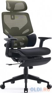 Кресло Cactus CS-CHR-MC01-LGNBK салатовый сиденье черный сетка/ткань с подголов. крестов. пластик подст. для ног