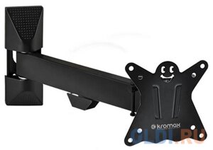 Кронштейн Kromax CASPER-103 Black, для LED/LCD ТВ 10-26, 4 ст свободы, наклон +5°15°поворот 90°от стены 50 мм, max VESA 100x100 мм, m