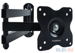 Кронштейн Kromax DIX-15 Black, Кр. стал. наст. для TV 10-28, max 30 кг, 5 ст св., нак. 15°пов. 180°от ст. 48-377 мм, max VESA 100x100