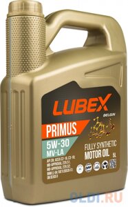 L034-1319-0405 LUBEX синт. мот. масло primus MV-LA 5W-30 SN C2/C3 (5л)