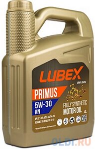 L034-1329-0404 LUBEX синт-ое мот. масло primus RN 5W-30 CF/SL A3/B4 (4л)