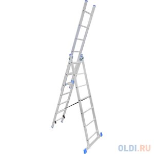 LadderBel Лестница алюминиевая трехсекционная 7 ступеней LS307