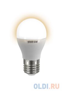 Лампа GAUSS LED elementary globe 6W E27 2700K арт. LD53216