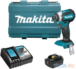 Makita DTD153RT Шуруповерт ак (уд) бщет,18В,2х3АчLi-ion,0-3400обм,6-ти гр14,1.3кг, кейс,170Нм,М5-М