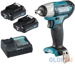 Makita TW141DWAE Гайковерт ак (уд) TW141DWAE]12В,2х2Ач Li-ion,0-3200ум,145Нм, квадрат 12,1.1кг, чем, подсв,M8-M16 }