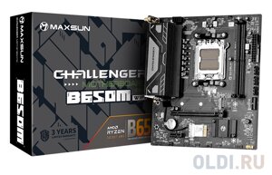 Материнская плата maxsun MS-challenger B650M WIFI, AM5, B650, 2*DDR5, 3*SATA3, M. 2, 4*USB 3.2, 2*USB 2.0, 1*pciex16, 1*pciex1, DP+HDMI, matx