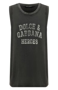 Майка из хлопка и льна Dolce & Gabbana