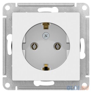 Механизм розетки SCHNEIDER ELECTRIC ATN000143 1-м сп atlas design с заземл. 16а бел.