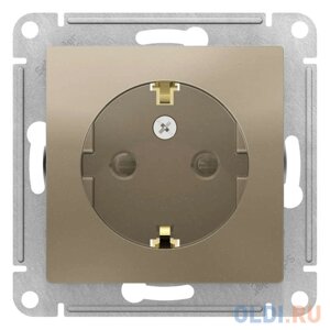 Механизм розетки SCHNEIDER ELECTRIC ATN000545 1-м сп atlas design с заземл. защ. шторки 16а шампан