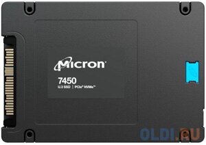 Micron SSD 7450 PRO, 7680GB, U. 3(2.5 15mm), nvme, pcie 4.0 x4, 3D TLC, R/W 6800/5600MB/s, iops 1 000 000/215 000, TBW 14000, DWPD 1 (12 мес.)