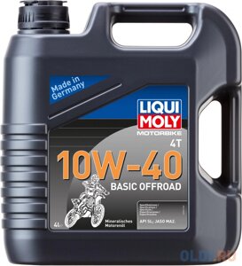 Минеральное моторное масло LiquiMoly Motorbike 4T Basic Offroad 10W40 4 л 3062