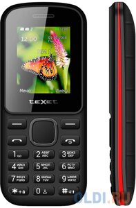 Мобильный телефон Texet 130-TM черный красный 1.77 Bluetooth