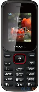 Мобильный телефон Texet TM-128 черный красный 1.77
