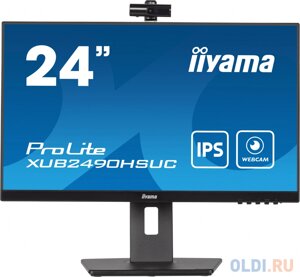 Монитор iiyama 23.8 prolite XUB2490HSUC-B5 черный IPS LED 16:9 HDMI M/M cam матовая HAS piv 250cd 178гр/178гр 1920x1080 60hz VGA DP FHD USB 4.9к