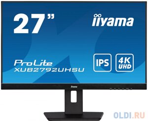Монитор iiyama 27 XUB2792UHSU-B5 черный IPS LED 16:9 DVI HDMI M/M матовая HAS piv 350cd 178гр/178гр 3840x2160 60hz DP 4K USB 6.7кг