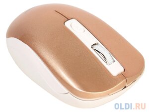 Мышь беспров. Gembird MUSW-400-G, бело-золотой, бесшумный клик, 3кн. колесо-кнопка, 2.4ГГц, 1600 dpi, блистер