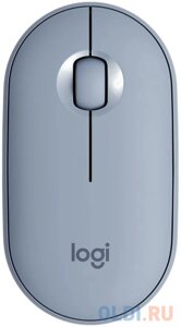 Мышь беспроводная Logitech PEBBLE M350 синий USB + Bluetooth