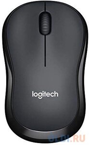 Мышь Logitech B175 черный/серый оптическая (1000dpi) беспроводная USB для ноутбука (2but)