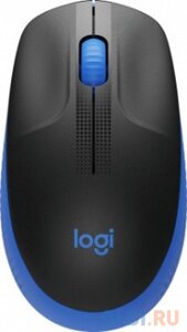 Мышь Logitech M190 черный/синий оптическая (1000dpi) беспроводная USB (2but)