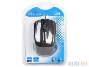 Мышь Oklick 225M черный оптическая (1200dpi) USB (2but)