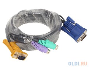 Набор кабелей D-LINK DKVM-IPCB5/10 Кабель для KVM-переключателей DKVM-IP8 длиной 5 м с разъемами PS2 ( 10 шт. в коробке )