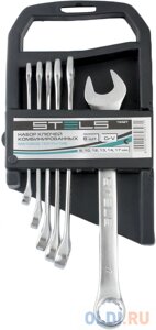 Набор ключей комбинированных, 8 - 17 мм, 6 шт., CrV, матовый хром Stels