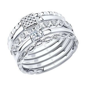 Наборное кольцо SOKOLOV из серебра