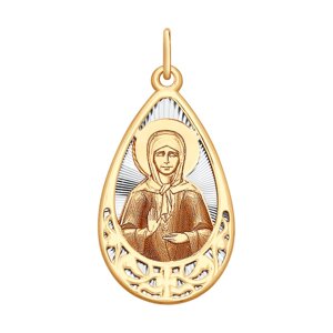Нательная иконка SOKOLOV из золота с ликом Матроны Московской