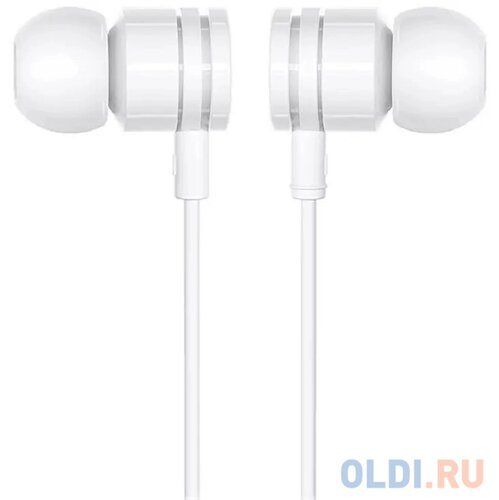 Наушники вакуумные AUX разъём с МК без рег. громкости длина 1.2м More Choice G22 (White)