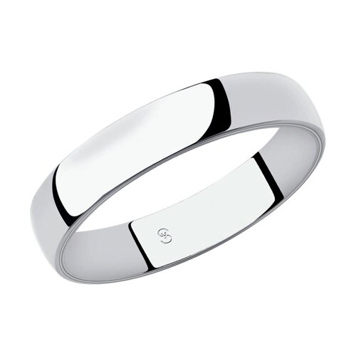 Обручальное кольцо SOKOLOV из белого золота, comfort fit, 4 мм