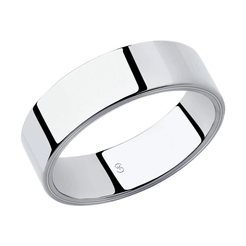 Обручальное кольцо SOKOLOV из белого золота, comfort fit, 6 мм