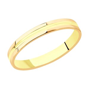 Обручальное кольцо SOKOLOV из комбинированного золота, 3,5 мм