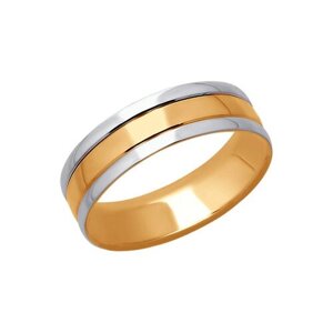 Обручальное кольцо SOKOLOV из комбинированного золота , comfort fit, 5,5 мм