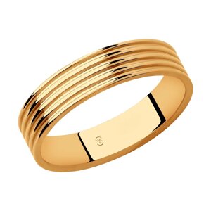 Обручальное кольцо SOKOLOV из золота, 4,5 мм, с алмазной гранью