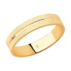 Обручальное кольцо SOKOLOV из золота, 4 мм, с алмазной гранью