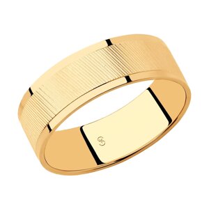 Обручальное кольцо SOKOLOV из золота, 6 мм, с алмазной гранью