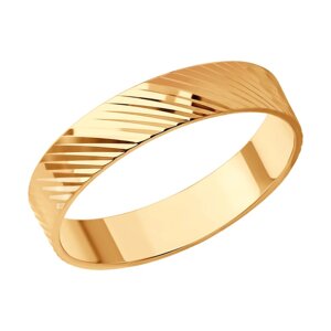 Обручальное кольцо SOKOLOV из золота с алмазной гранью , 4 мм, с алмазной гранью