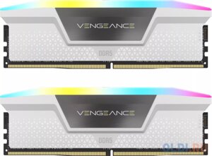 Оперативная память для компьютера Corsair Vengeance RGB White DIMM 32Gb DDR5 6400 MHz CMH32GX5M2B6400C36W